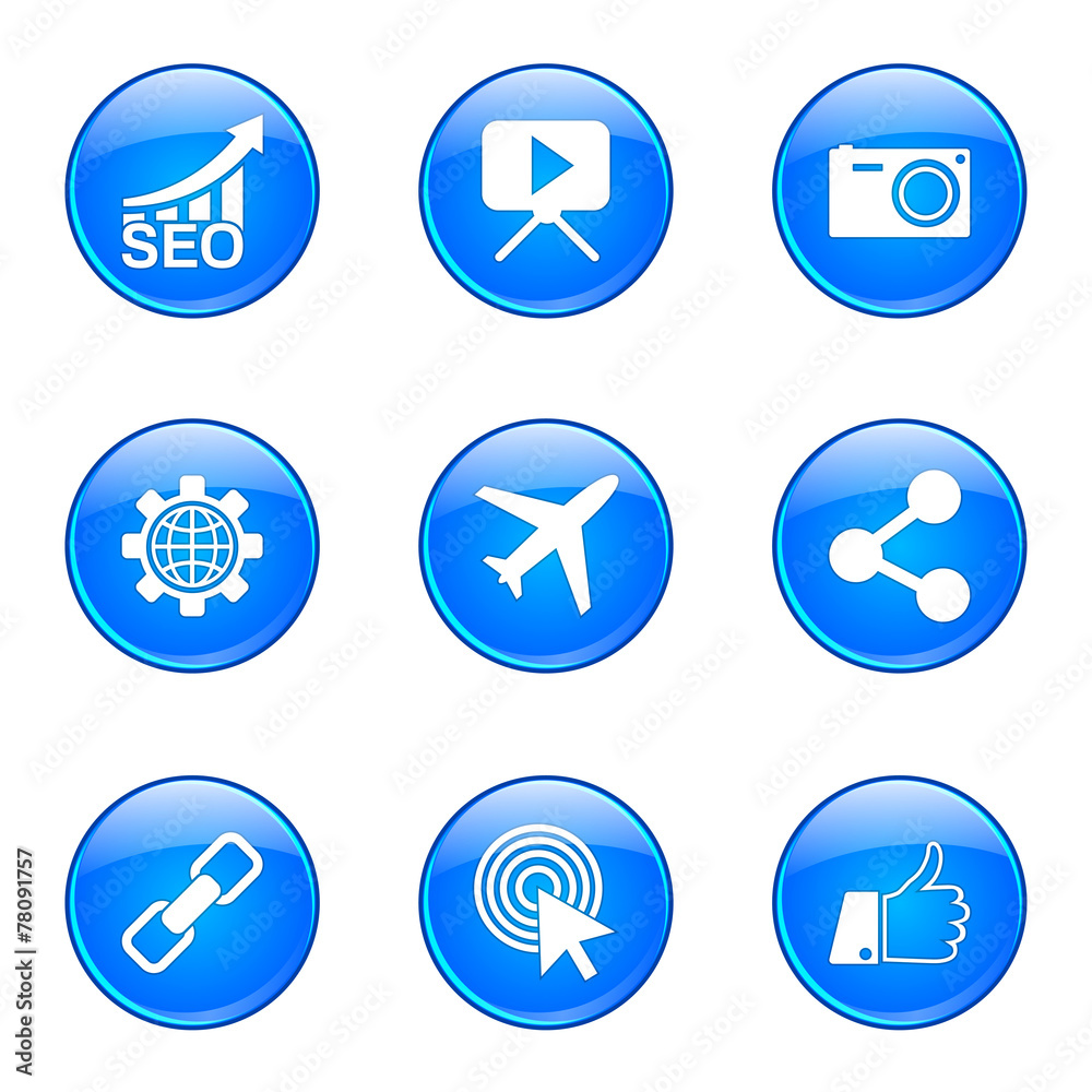 SEO Internet Sign Blue Vector Button Icon Design Set 1 SEO Internet Sign Blue Vector Button Icon Design Set 1