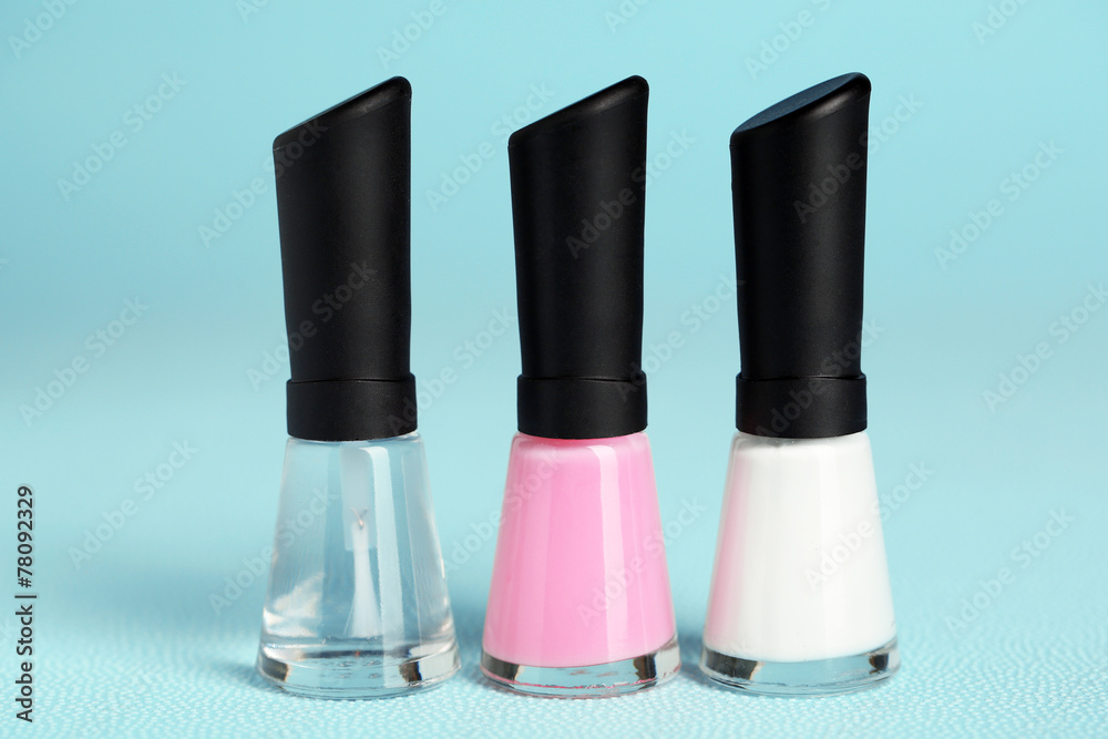 Obraz premium French manicure set with white tip polish, and top coat shine