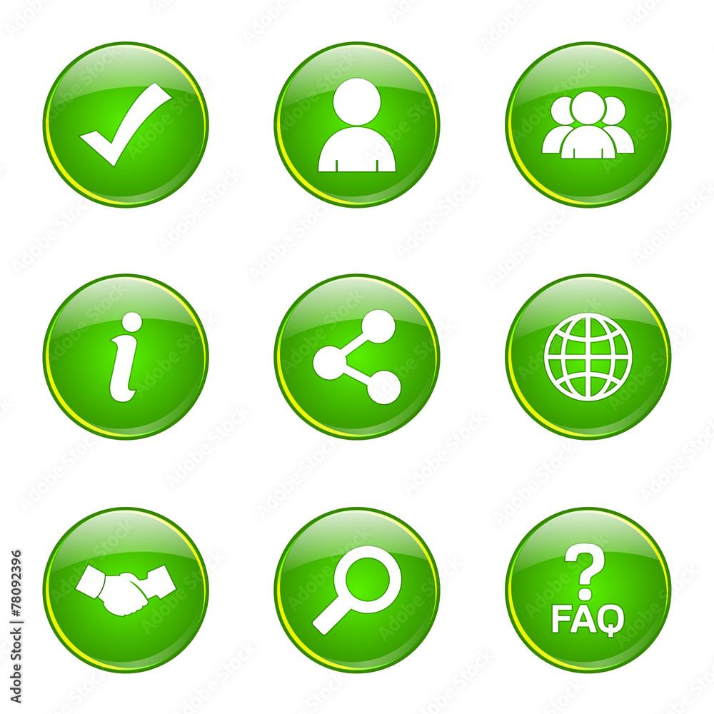 Web Internet Green Vector Button Icon Design Set 2 Web Internet Green Vector Button Icon Design Set 2