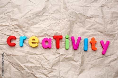 Creativity motto by alphabet letters