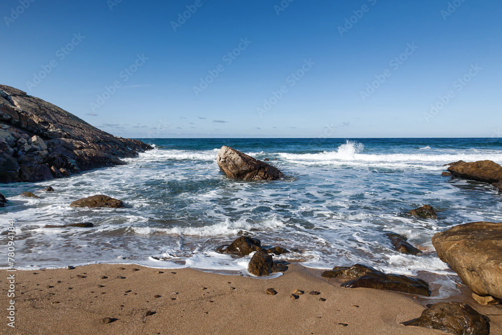 Landscape with sandy beach of Tangier, Morocco, Africa Landscape with sandy beach of Tangier, Morocco, Africa