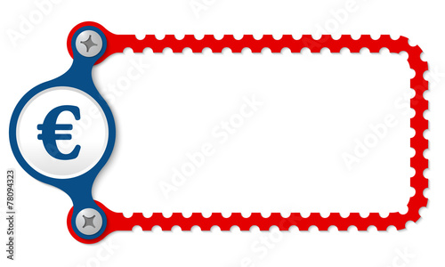 vector perforated frame and euro symbol