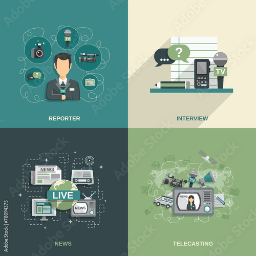 Journalist Icon Flat
