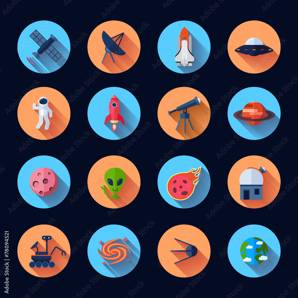 Space Icons Flat Space Icons Flat