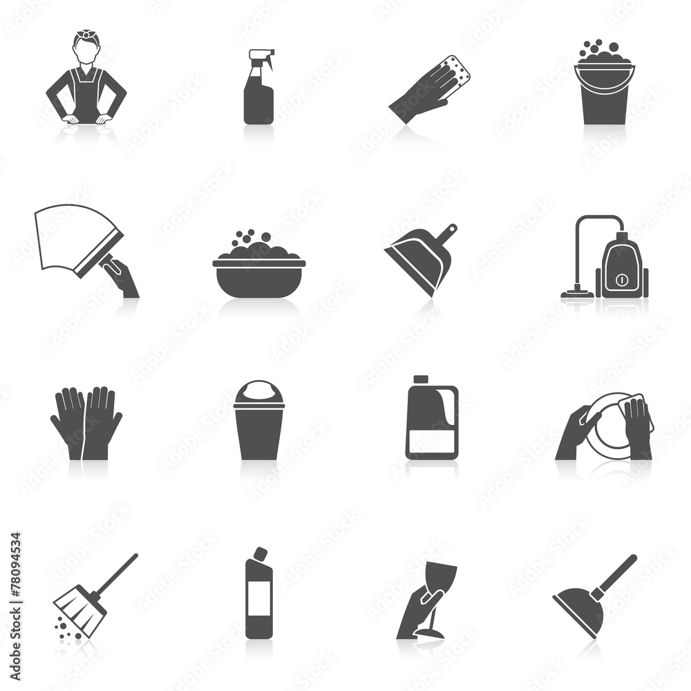 Fototapeta premium Cleaning Icon Set