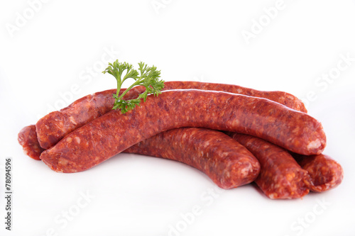 raw sausage isolated