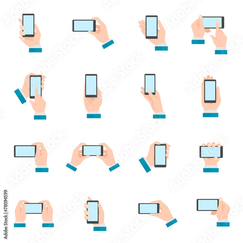 Hand With Phone Icons