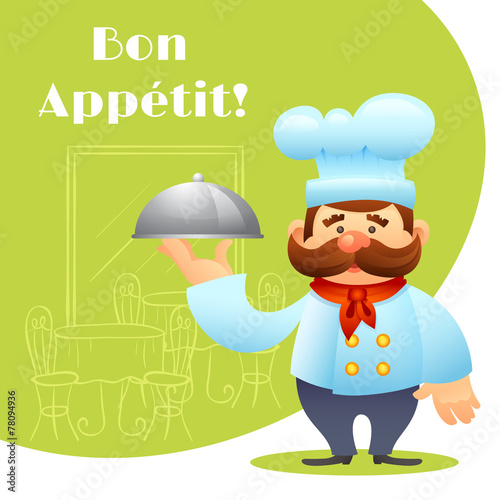 Chef With Tray Poster