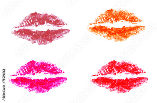 Lipstick color on white paper