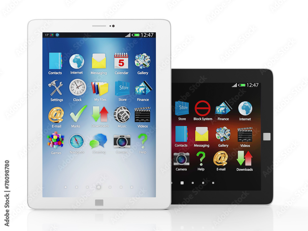 Group of White and Black Modern Tablet PC Group of White and Black Modern Tablet PC