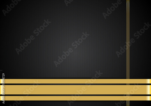 Black background with gold ribbons
