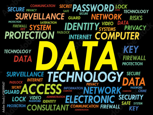DATA word cloud, security concept