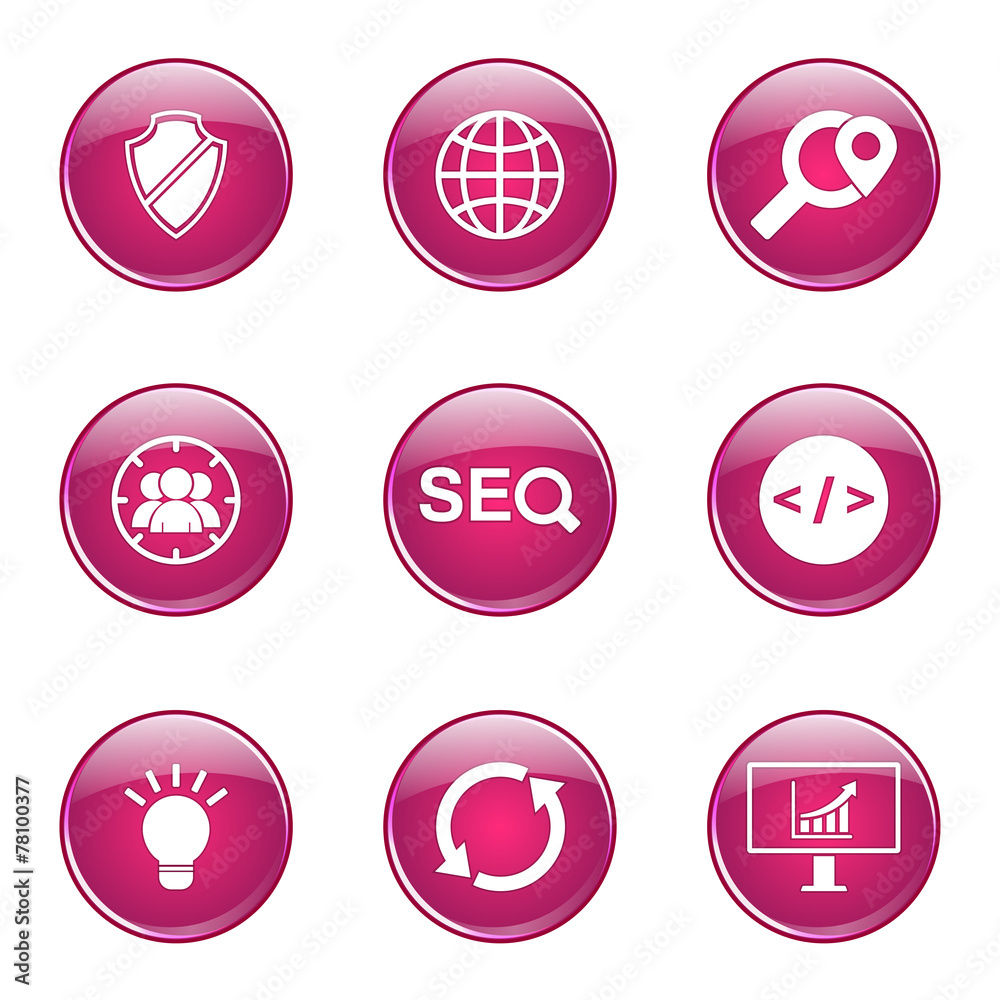 SEO Internet Sign Pink Vector Button Icon Design Set 2 SEO Internet Sign Pink Vector Button Icon Design Set 2