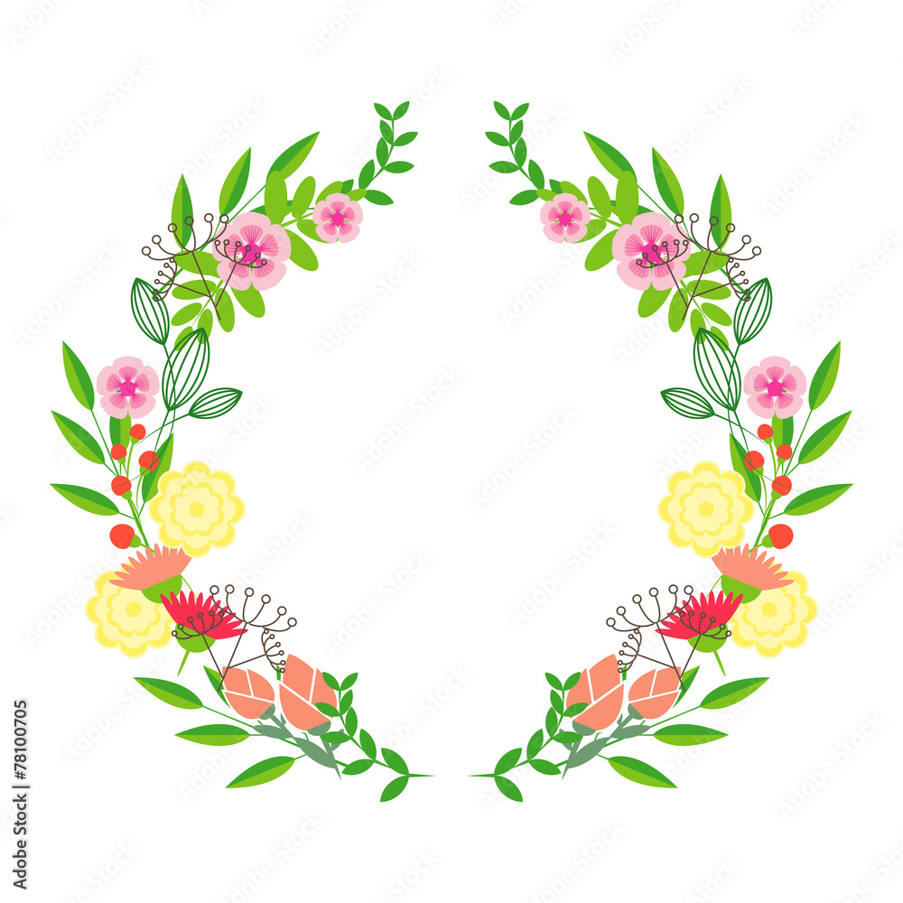 Abstract circle with flowers Abstract circle with flowers