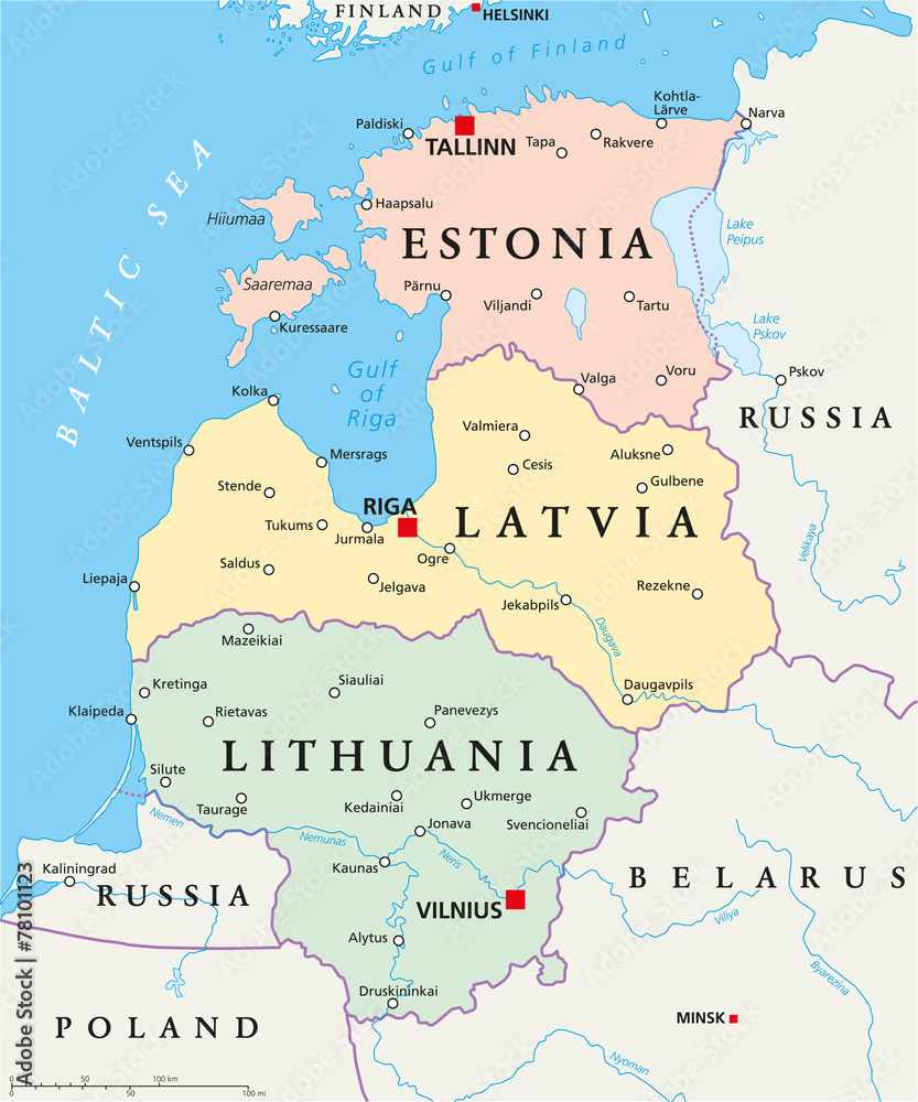 Baltic States Political Map