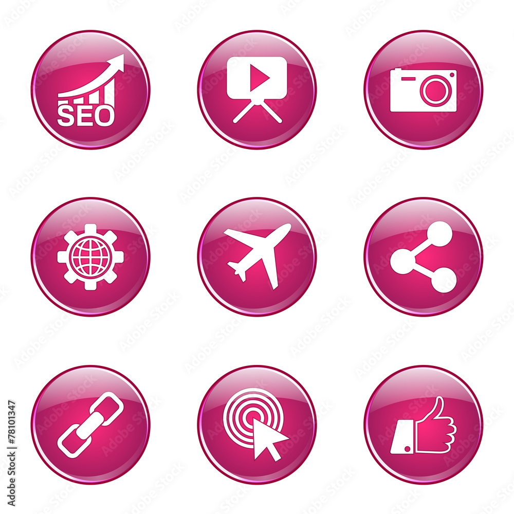 SEO Internet Sign Pink Vector Button Icon Design Set 1 SEO Internet Sign Pink Vector Button Icon Design Set 1