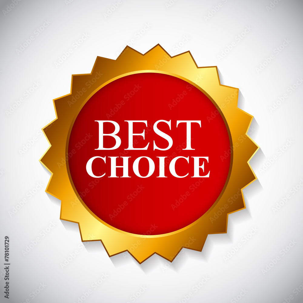 Best Choice Label with Ribbon Vector Illustration