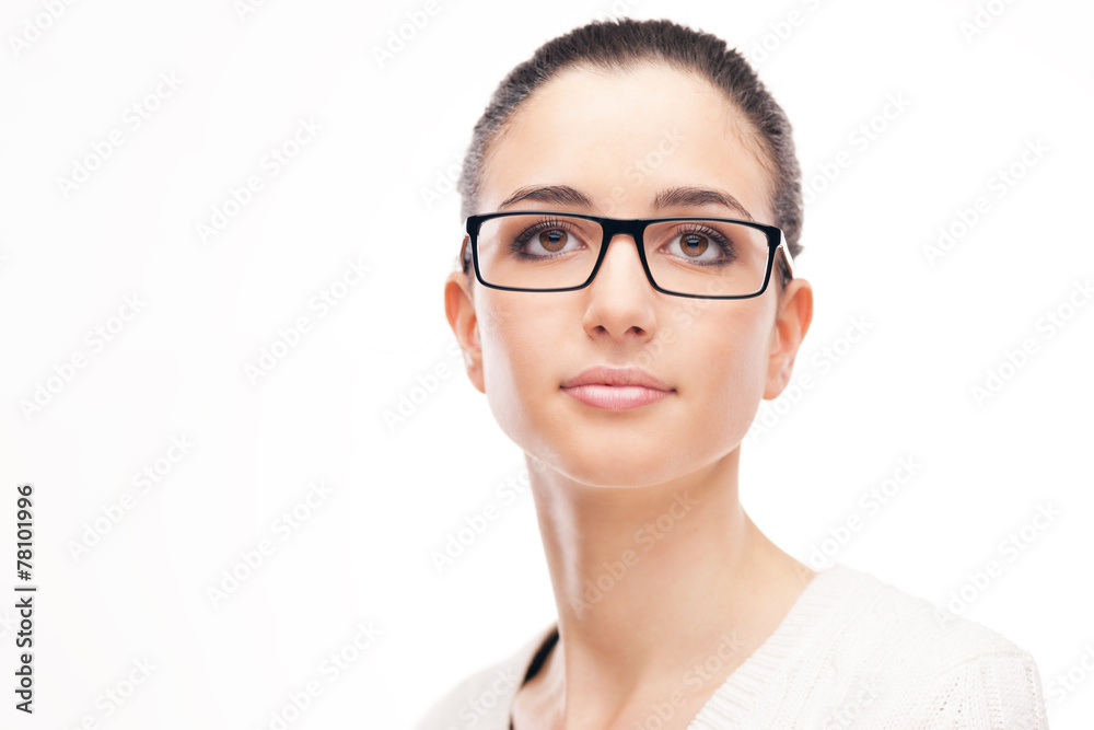 Young beautiful woman wearing glasses