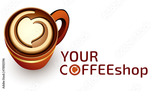 Logo template, vector, stylized coffee cup, vending business