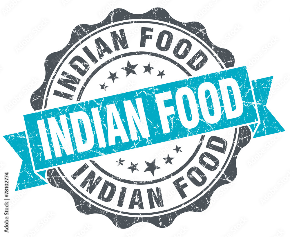 Obraz premium indian food vintage turquoise seal isolated on white