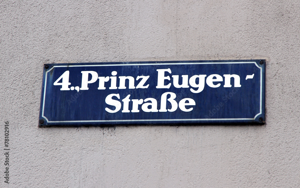 Fototapeta premium road sign with the name of the street in vienna