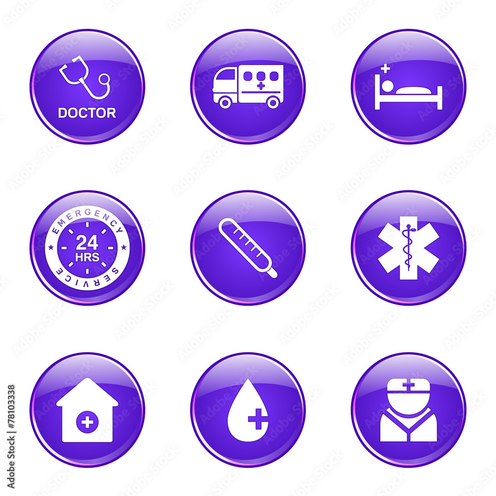 Hospital Health Violet Vector Button Icon Design Set 2 Hospital Health Violet Vector Button Icon Design Set 2