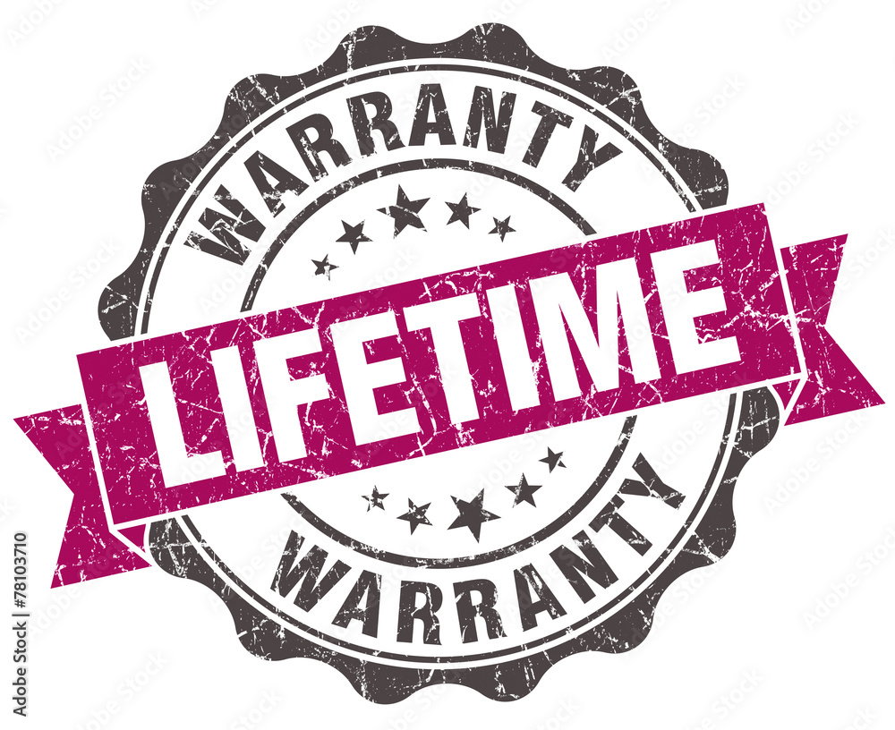 Obraz premium lifetime warranty grunge violet seal isolated on white