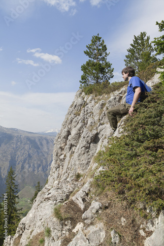 Tourist on a cliff