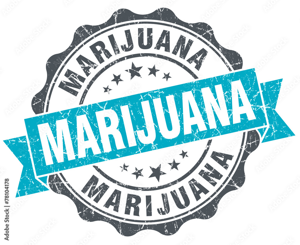 Obraz premium marijuana vintage turquoise seal isolated on white