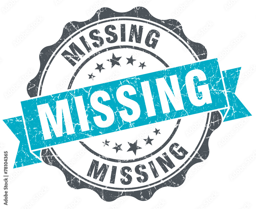 Fototapeta premium missing vintage turquoise seal isolated on white