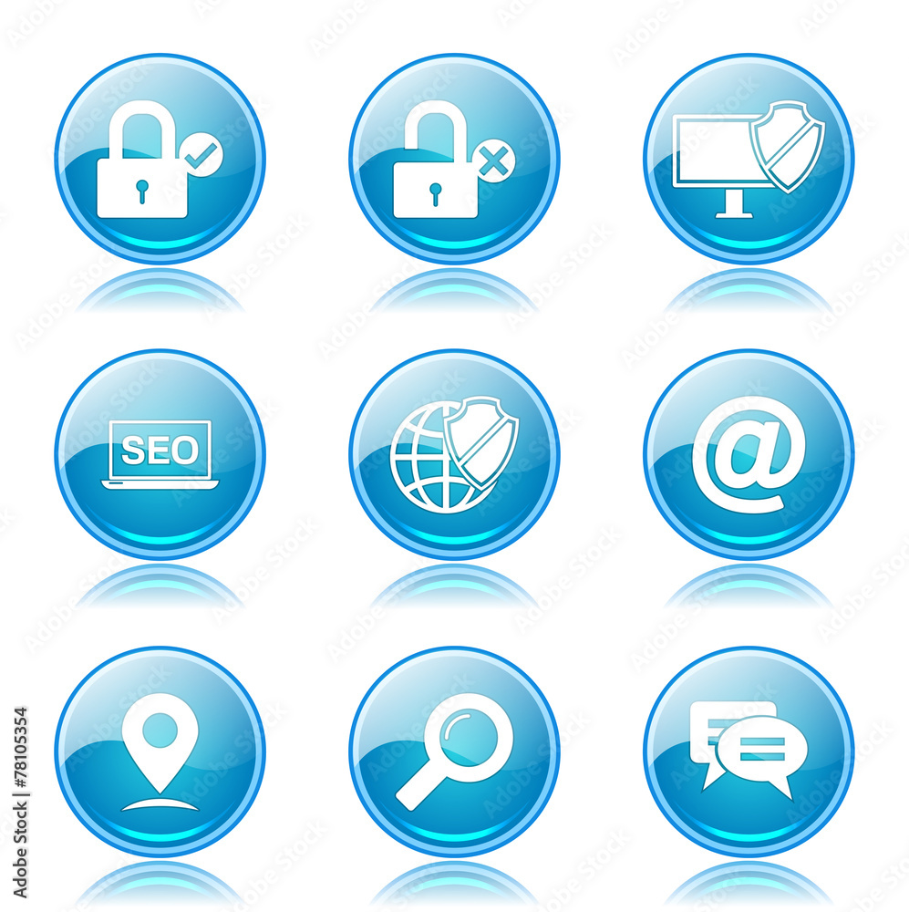 SEO Internet Sign Blue Vector Button Icon Design Set 3 SEO Internet Sign Blue Vector Button Icon Design Set 3