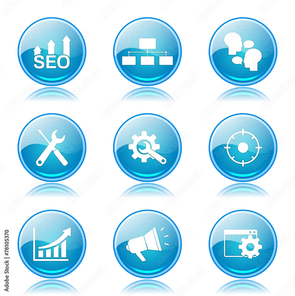 SEO Internet Sign Blue Vector Button Icon Design Set 5 SEO Internet Sign Blue Vector Button Icon Design Set 5