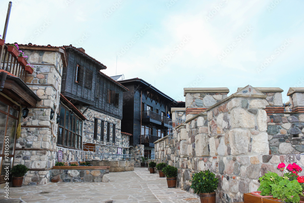 fortress wall in the old town of Sozopol, Bulgaria