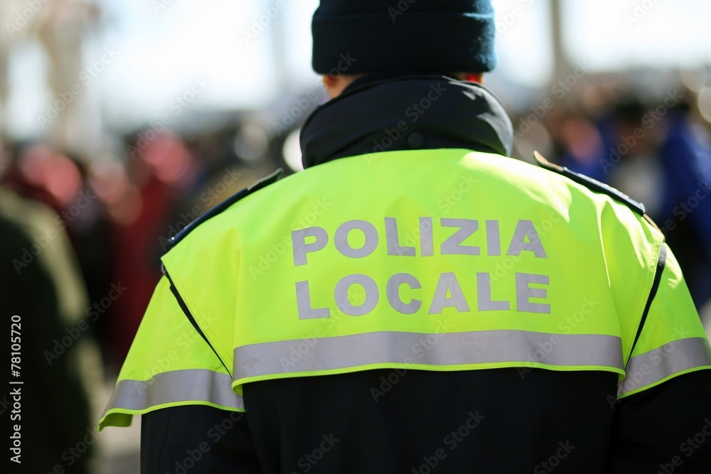 Italian policeman with police uniform
