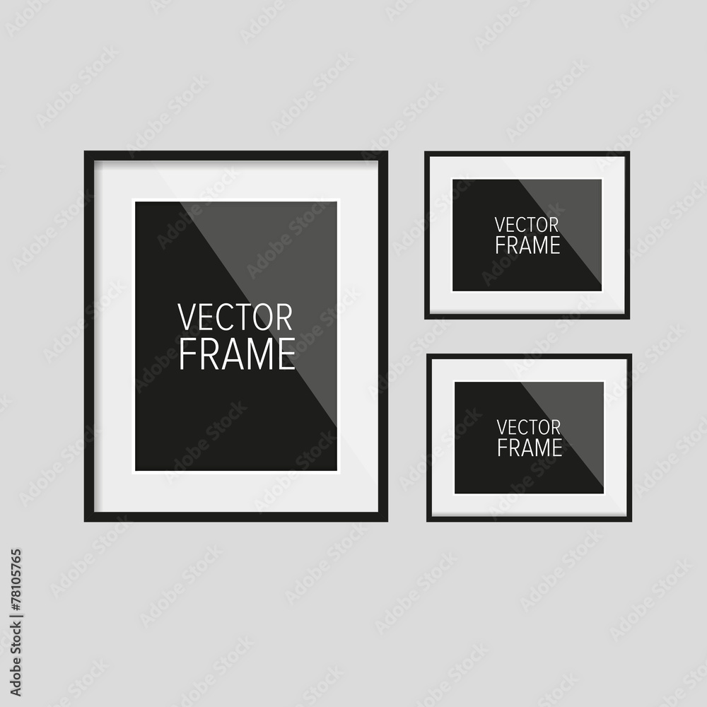 Realistic vector frame black Realistic vector frame black