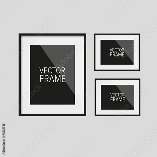 Realistic vector frame black