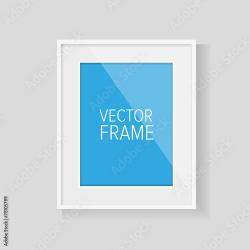 Realistic vector frame white