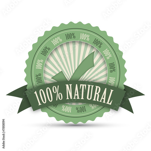 “100% NATURAL” stamp (vector marketing organic product)