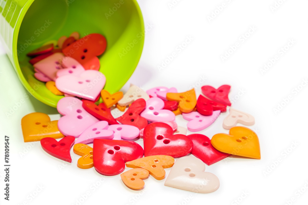 Obraz premium Colorful heart shape coming from green glass