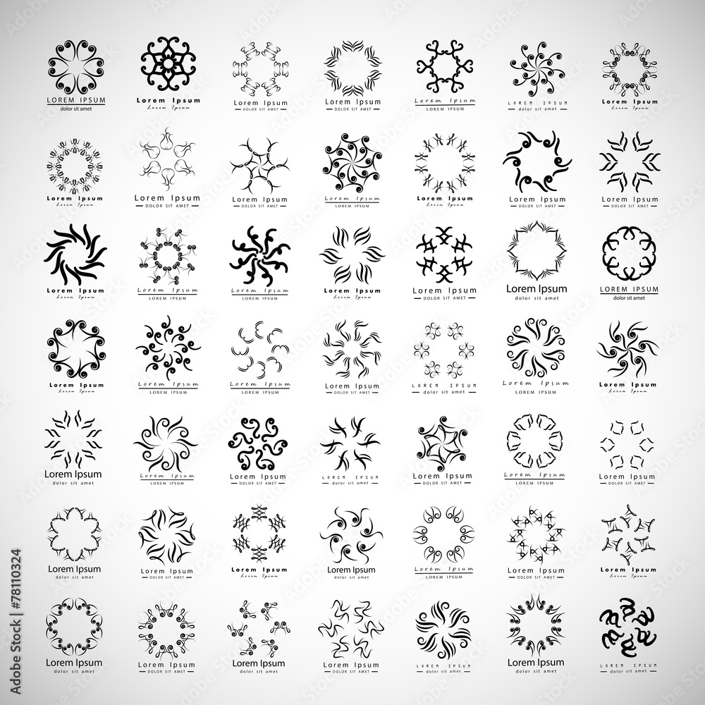 Unusual Monogram Set - Isolated On Gray Background - Vector Illustration, Graphic Design, Editable For Your Design Unusual Monogram Set - Isolated On Gray Background - Vector Illustration, Graphic Design, Editable For Your Design