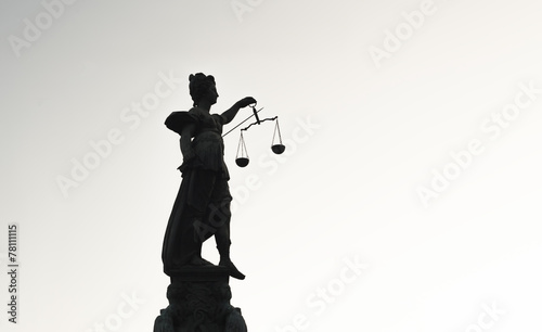 Photography Statue of Lady Justice high contrast