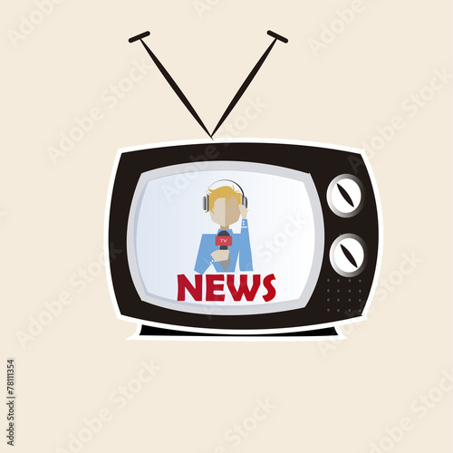 journalist on screen television
