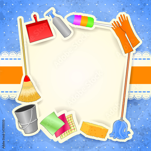 Cleaning, background with copy space