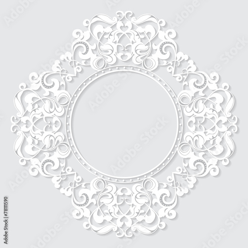 carved vintage frame made of paper for picture or photo