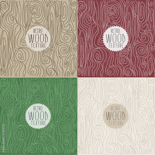 retro wood seamless background set