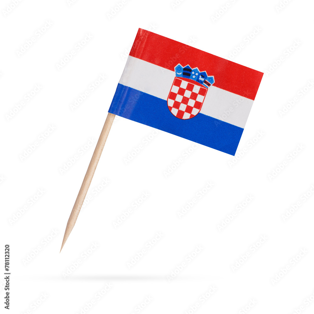 Naklejka premium Miniature Flag Croatia. Croatian Flag Isolated on white backgrou