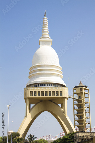 View of Sambodhi chaithya Buddhist Temple in Colombo, Sri Lanka photo