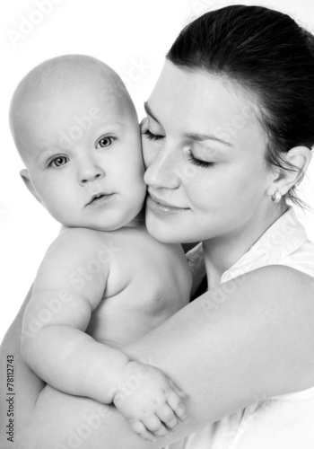 Young mother with a charming baby.Happy family.