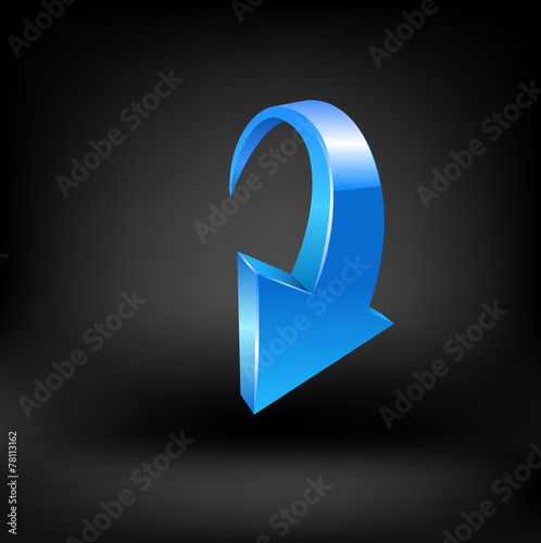 Blue arrow. Vector