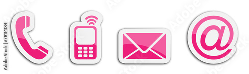 Four contacting sticker symbols in magenta